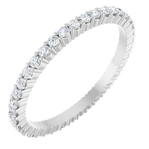 10K White Gold 1/2 CTW Natural Diamond Eternity Band Size 8