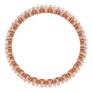 14K Rose Gold 2 CTW Natural Diamond Eternity Band Size 7.5