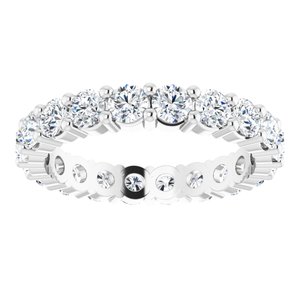10K White Gold 2 3/8 CTW Natural Diamond Eternity Band Size 7.75