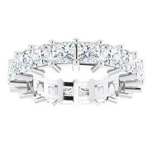 10K White Gold 5 CTW Natural Diamond Eternity Band Size 7.75