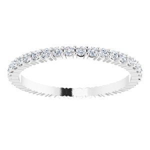 10K White Gold 1/2 CTW Natural Diamond Eternity Band Size 7.75