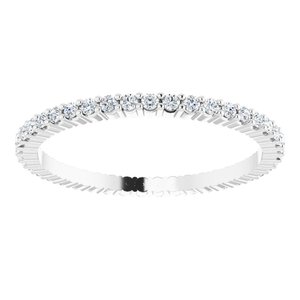 10K White Gold 3/8 CTW Natural Diamond Eternity Band Size 7.75