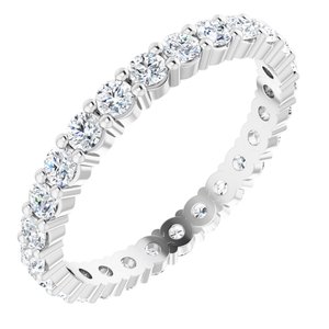 10K White Gold 1 CTW Natural Diamond Eternity Band Size 7.75