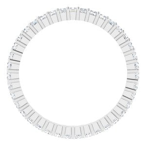 10K White Gold 3/4 CTW Natural Diamond Eternity Band Size 7.75