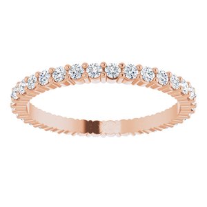 10K Rose Gold 5/8 CTW Natural Diamond Eternity Band Size 7.5