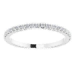 10K White Gold 3/8 CTW Natural Diamond Eternity Band Size 7.5