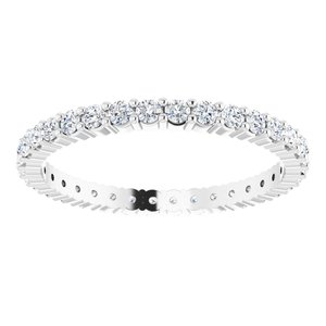 10K White Gold 5/8 CTW Natural Diamond Eternity Band Size 8