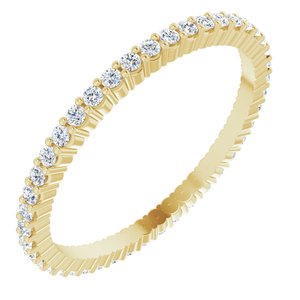 10K Yellow Gold 3/8 CTW Natural Diamond Eternity Band Size 7.5