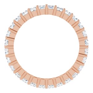 10K Rose Gold 2 CTW Natural Diamond Eternity Band Size 7.75