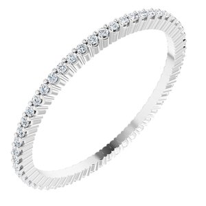 10K White Gold 1/5 CTW Natural Diamond Eternity Band Size 8