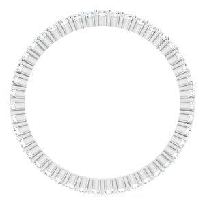 10K White Gold 3/8 CTW Natural Diamond Eternity Band Size 7.5