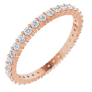 10K Rose Gold 5/8 CTW Natural Diamond Eternity Band Size 8