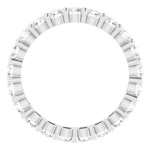 10K White Gold 1 7/8 CTW Natural Diamond Eternity Band Size 7.75