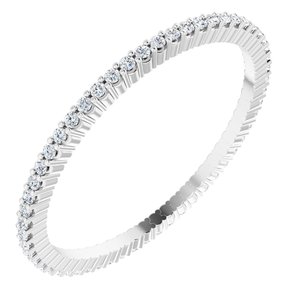 10K White Gold 1/5 CTW Natural Diamond Eternity Band Size 8.25