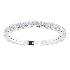 10K White Gold 7/8 CTW Natural Diamond Eternity Band Size 8.25