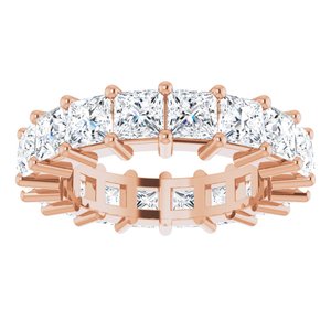 10K Rose Gold 7 1/5 CTW Natural Diamond Eternity Band Size 8.25