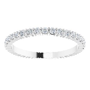10K White Gold 3/4 CTW Natural Diamond Eternity Band Size 8.25