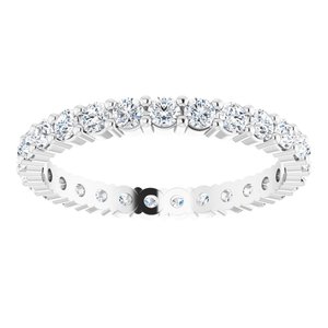 10K White Gold 1 CTW Natural Diamond Eternity Band Size 8.25