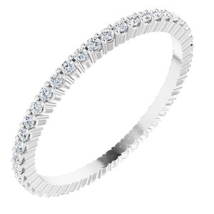 10K White Gold 3/8 CTW Natural Diamond Eternity Band Size 8.5