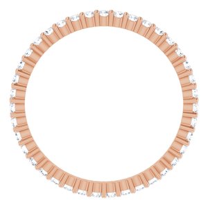 10K Rose Gold 1/2 CTW Natural Diamond Eternity Band Size 8.25