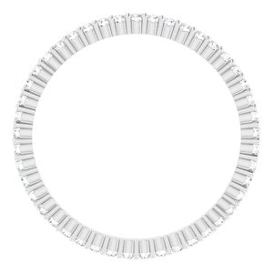 10K White Gold 3/8 CTW Natural Diamond Eternity Band Size 8.5