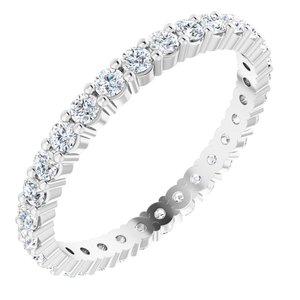 10K White Gold 7/8 CTW Natural Diamond Eternity Band Size 8.5