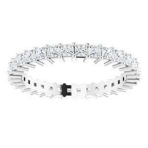 10K White Gold 1 3/8 CTW Natural Diamond Eternity Band Size 8.5