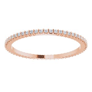 10K Rose Gold 1/5 CTW Natural Diamond Eternity Band Size 8.75
