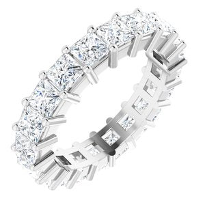 10K White Gold 5 CTW Natural Diamond Eternity Band Size 8.25