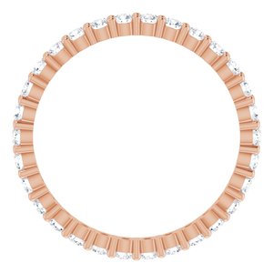 10K Rose Gold 7/8 CTW Natural Diamond Eternity Band Size 8.5