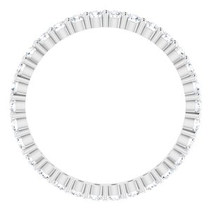 10K White Gold 7/8 CTW Natural Diamond Eternity Band Size 8.5