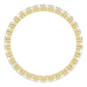 10K Yellow Gold 7/8 CTW Natural Diamond Eternity Band Size 8.5