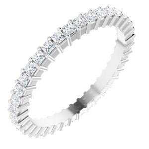 10K White Gold 3/4 CTW Natural Diamond Eternity Band Size 7.25