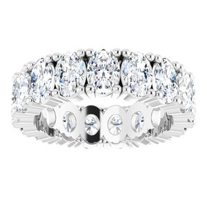 14K White Gold 6 1/3 CTW Natural Diamond Eternity Band Size 8.5
