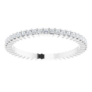 10K White Gold 5/8 CTW Natural Diamond Eternity Band Size 8.5