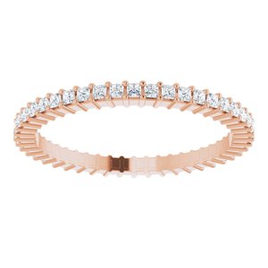 10K Rose Gold 5/8 CTW Natural Diamond Eternity Band Size 8.5