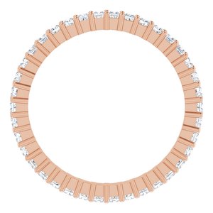 10K Rose Gold 3/4 CTW Natural Diamond Eternity Band Size 7.25