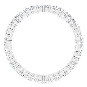 10K White Gold 3/4 CTW Natural Diamond Eternity Band Size 7.25
