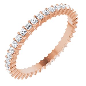 10K Rose Gold 7/8 CTW Lab-Grown Diamond Eternity Band Size 8.5