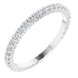 10K White Gold 1/2 CTW Natural Diamond Eternity Band Size 7.5