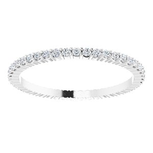 10K White Gold 3/8 CTW Natural Diamond Eternity Band Size 8.5