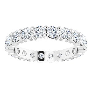 10K White Gold 2 3/8 CTW Natural Diamond Eternity Band Size 8