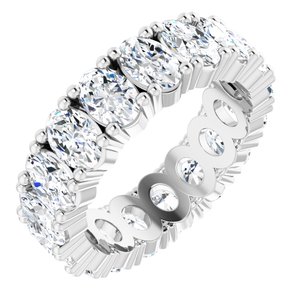 14K White Gold 6 1/3 CTW Natural Diamond Eternity Band Size 8.5