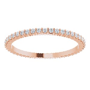 10K Rose Gold 3/8 CTW Natural Diamond Eternity Band Size 8.75
