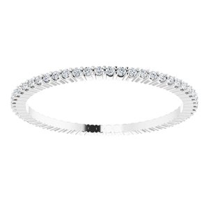 10K White Gold 1/5 CTW Natural Diamond Eternity Band Size 8.5