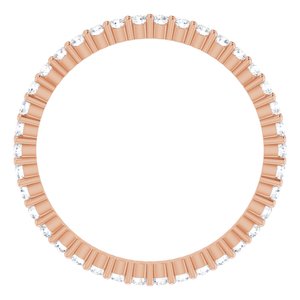 10K Rose Gold 1/2 CTW Natural Diamond Eternity Band Size 7.5