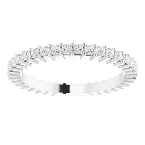 10K White Gold 3/4 CTW Natural Diamond Eternity Band Size 7.25