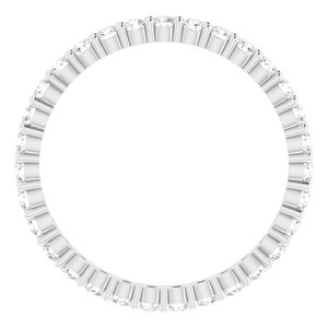 10K White Gold 7/8 CTW Natural Diamond Eternity Band Size 8.75