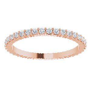 10K Rose Gold 1/2 CTW Natural Diamond Eternity Band Size 7.5