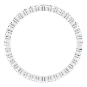10K White Gold 3/4 CTW Natural Diamond Eternity Band Size 8.75